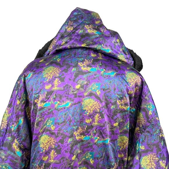 Havoc Size 12 Vintage 80s Ski Jacket Satin Psychedelic Deer Horse Print Winter - Picture 14 of 16